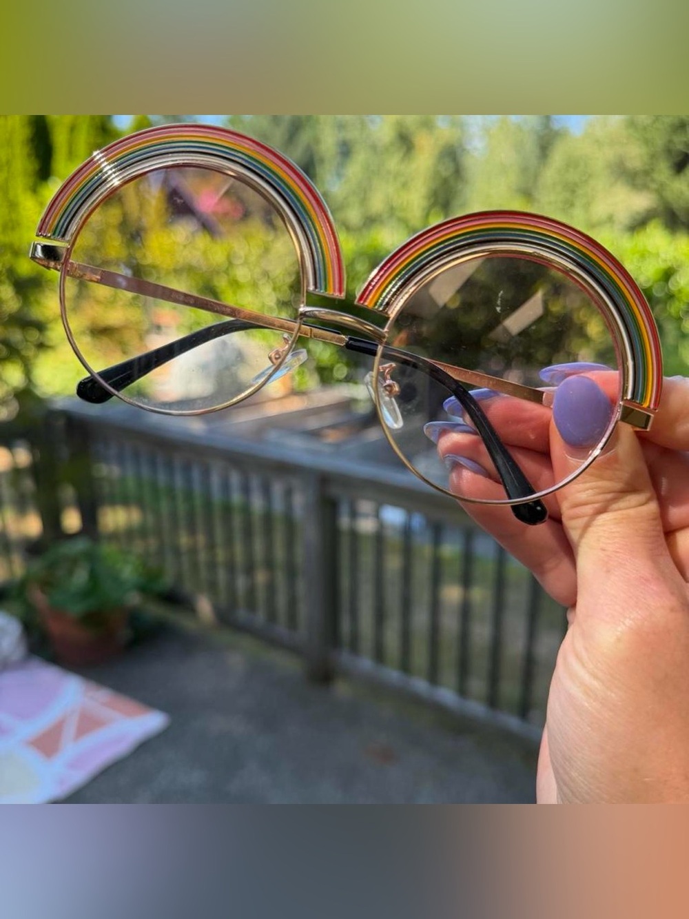 Rainbow Arc Party Glasses - Multicolor Decorative Eyewear